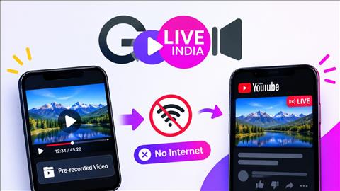Go Live India से YouTube पर Pre-Recorded Video को Live कैसे करें?